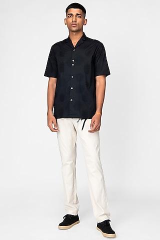 black embroidered shirt