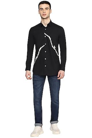 black embroidered shirt