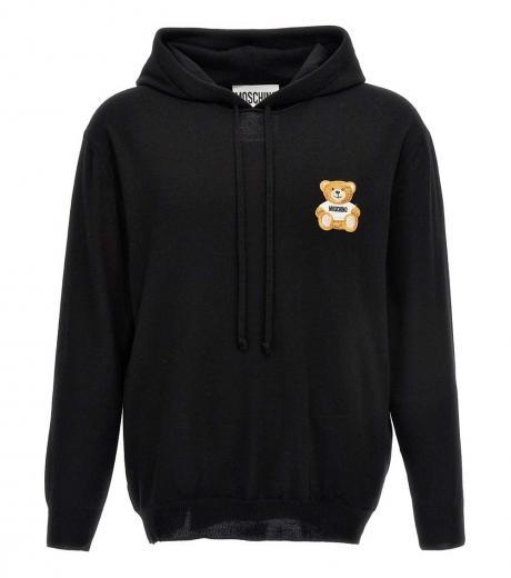 black embroidered teddy bear hoodie