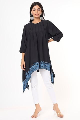 black embroidered tunic