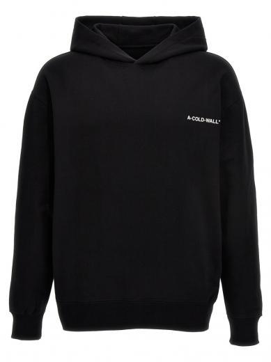 black essential small logo hoodie