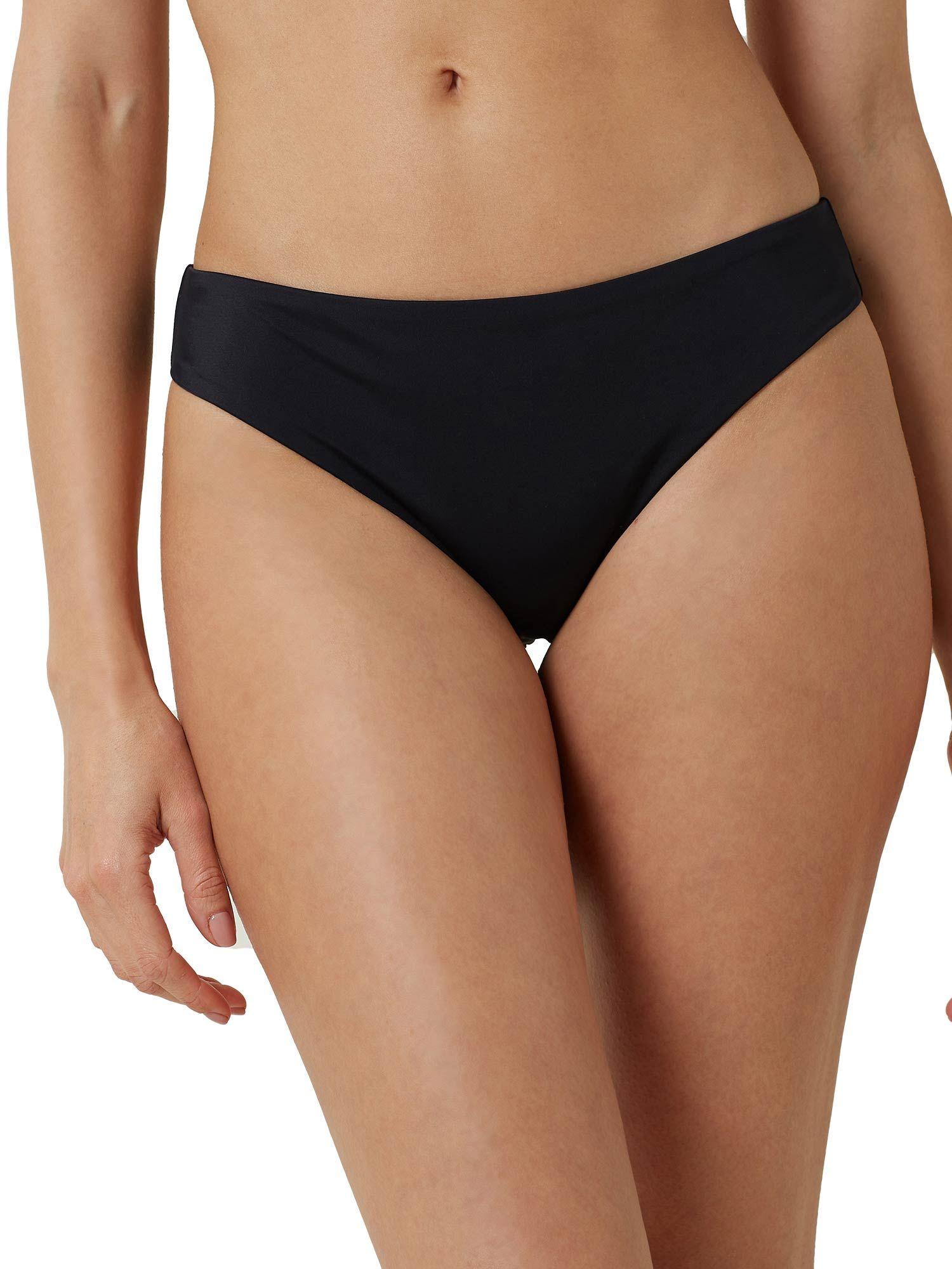 black essentials bikni bottom solid bikini