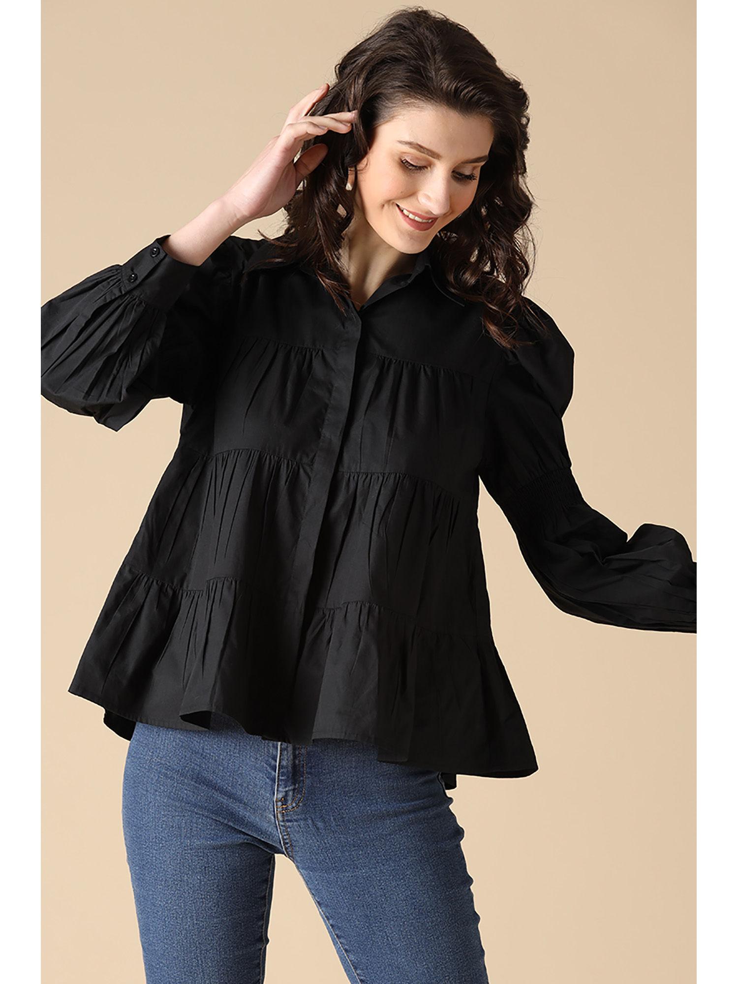 black fashion cotton shirt