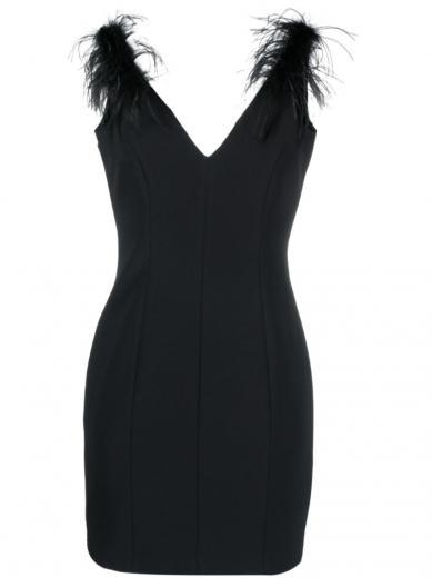 black feathers dress