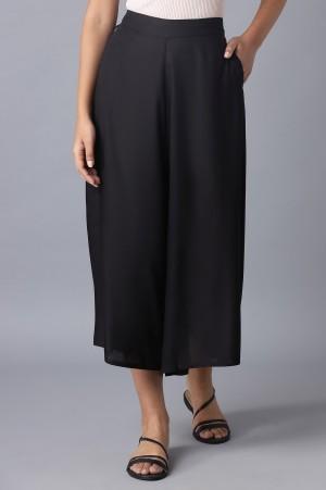 black flared culottes