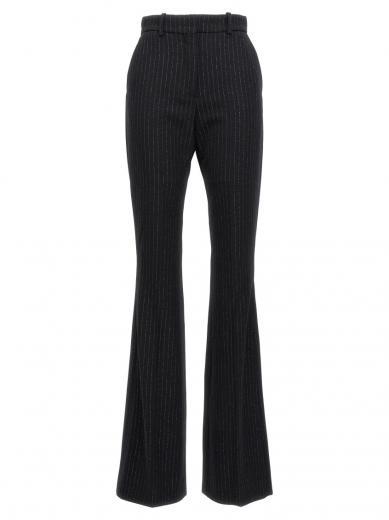 black flared lurex pants