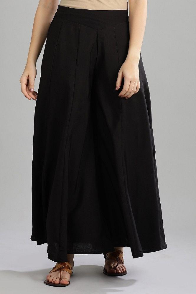 black flared palazzos