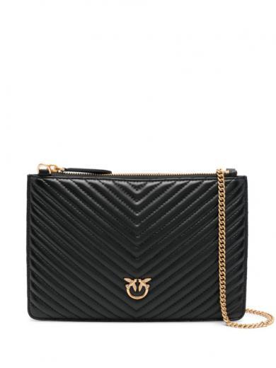 black flat classic clutch bag