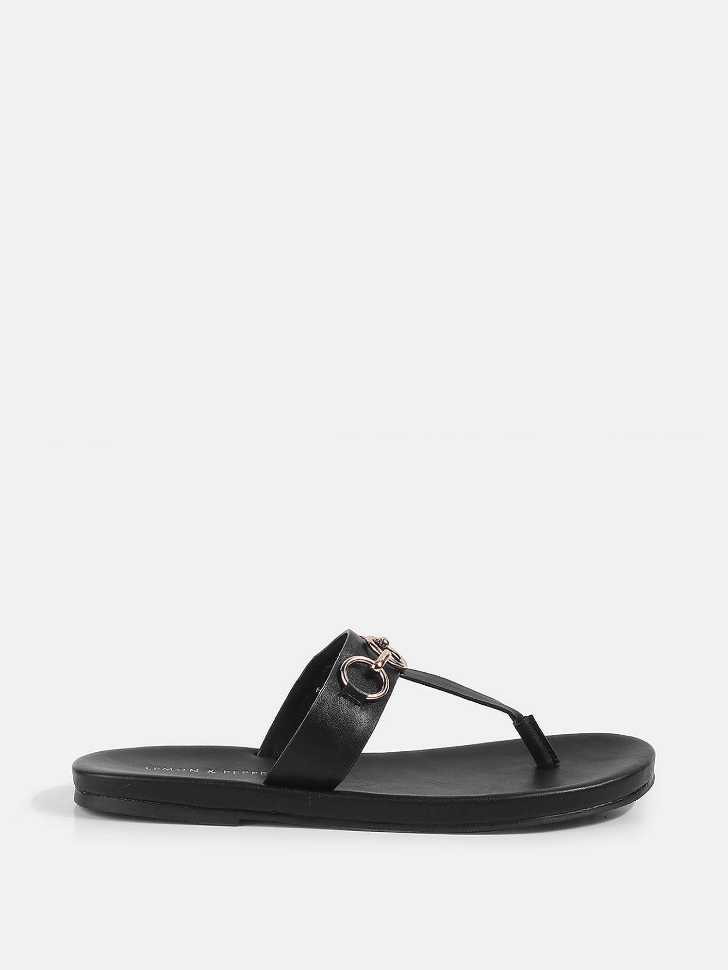 black flat sandals