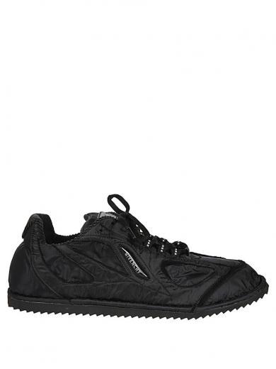 black flat sneakers