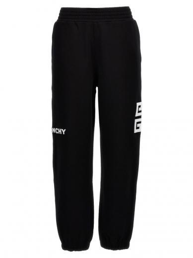 black flocked logo joggers