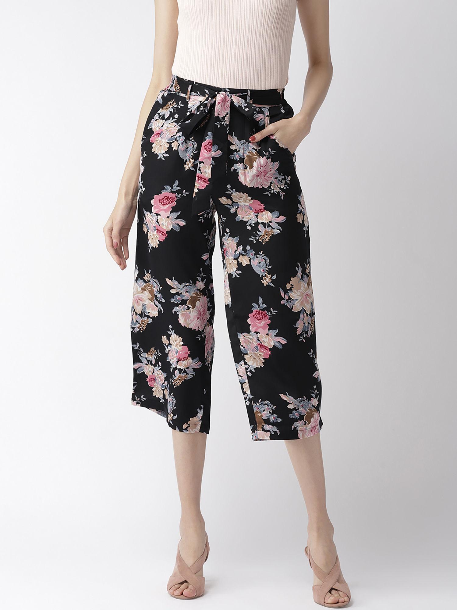 black floral capris