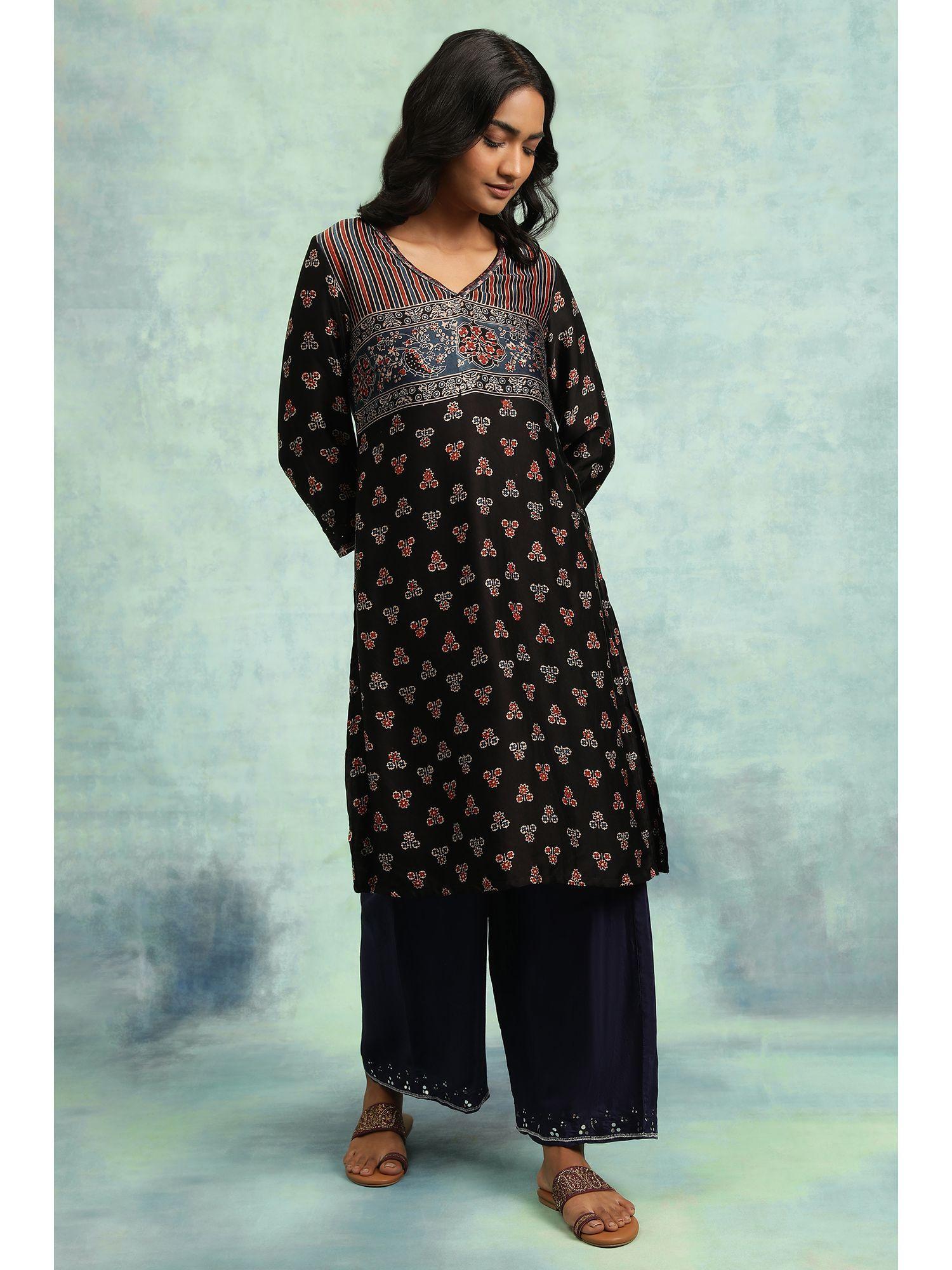 black floral kurta