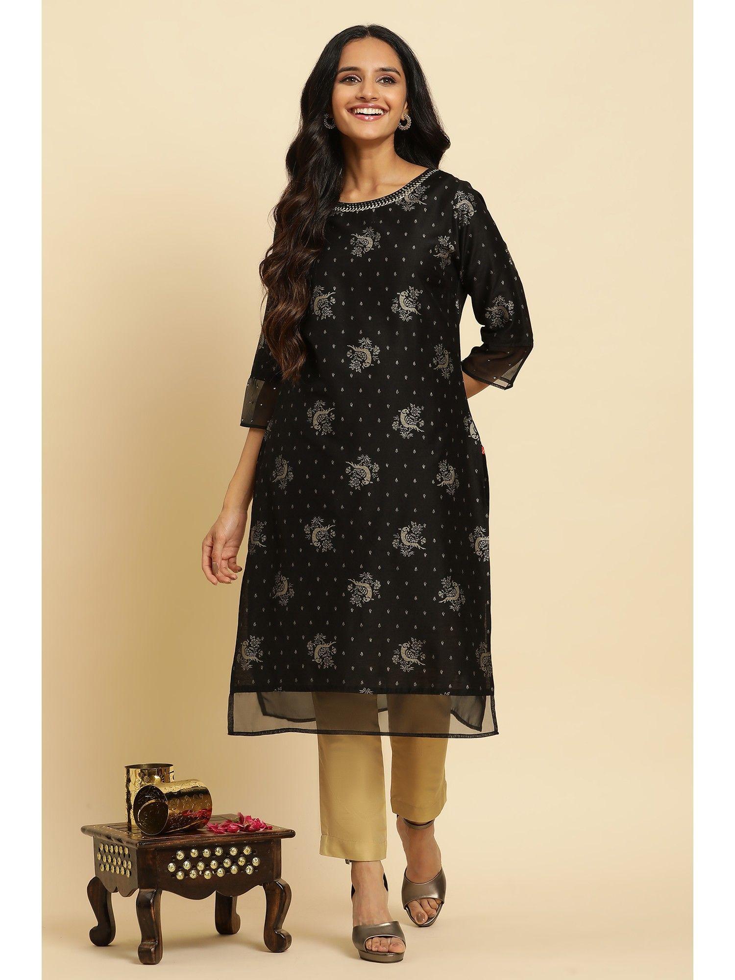 black floral kurta