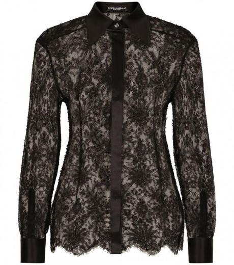 black floral lace shirt
