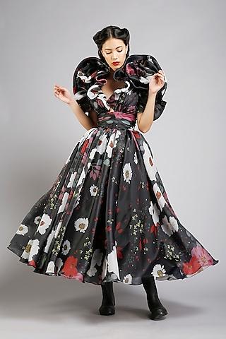 black floral printed dress