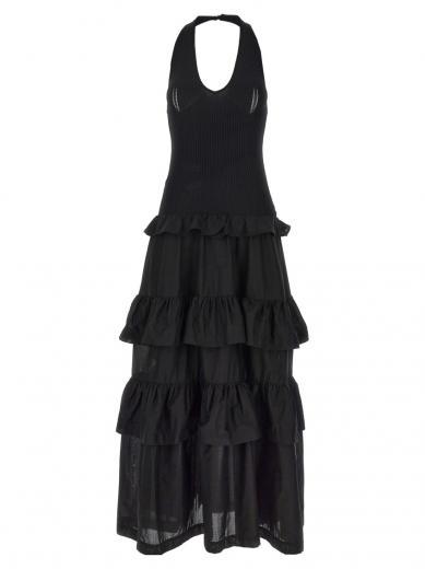 black flounce dress