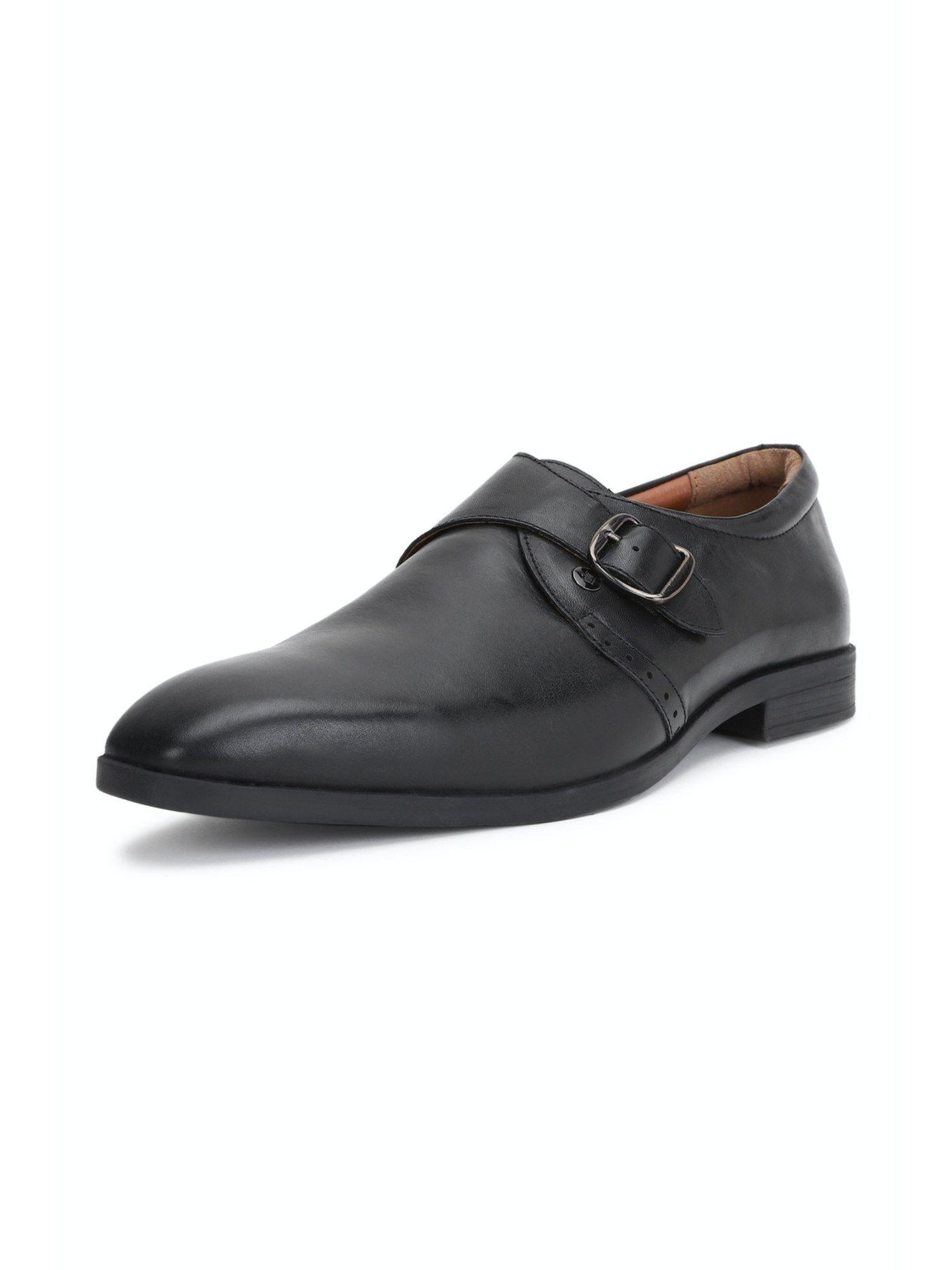 black formal monk strap shoes