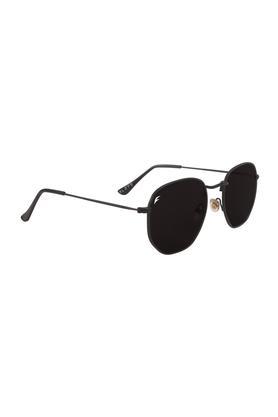 black frame black lens uv protected fashion oval sunglasses