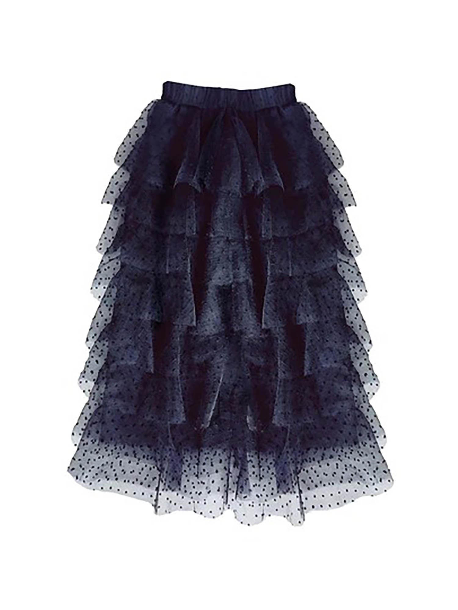 black frill skirt