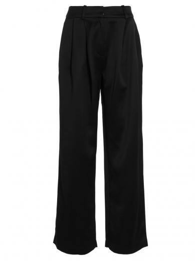 black front pleats pants