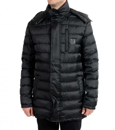 black full zip parka hooded jacket