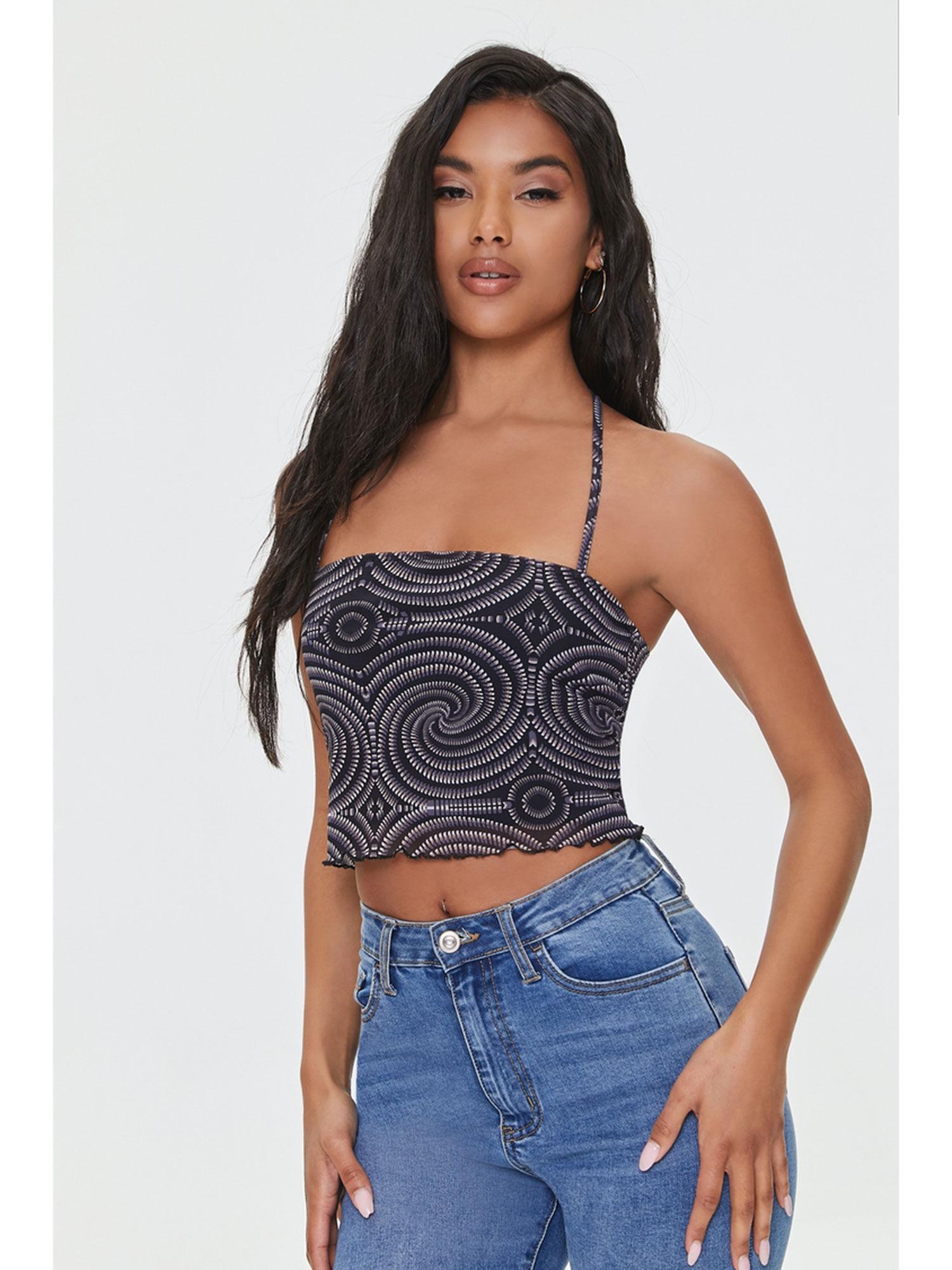 black geometric camisole