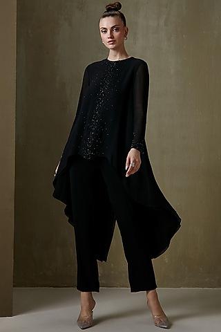 black georgette embellished tunic