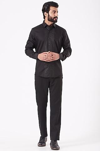 black giza cotton & premium glitter shirt