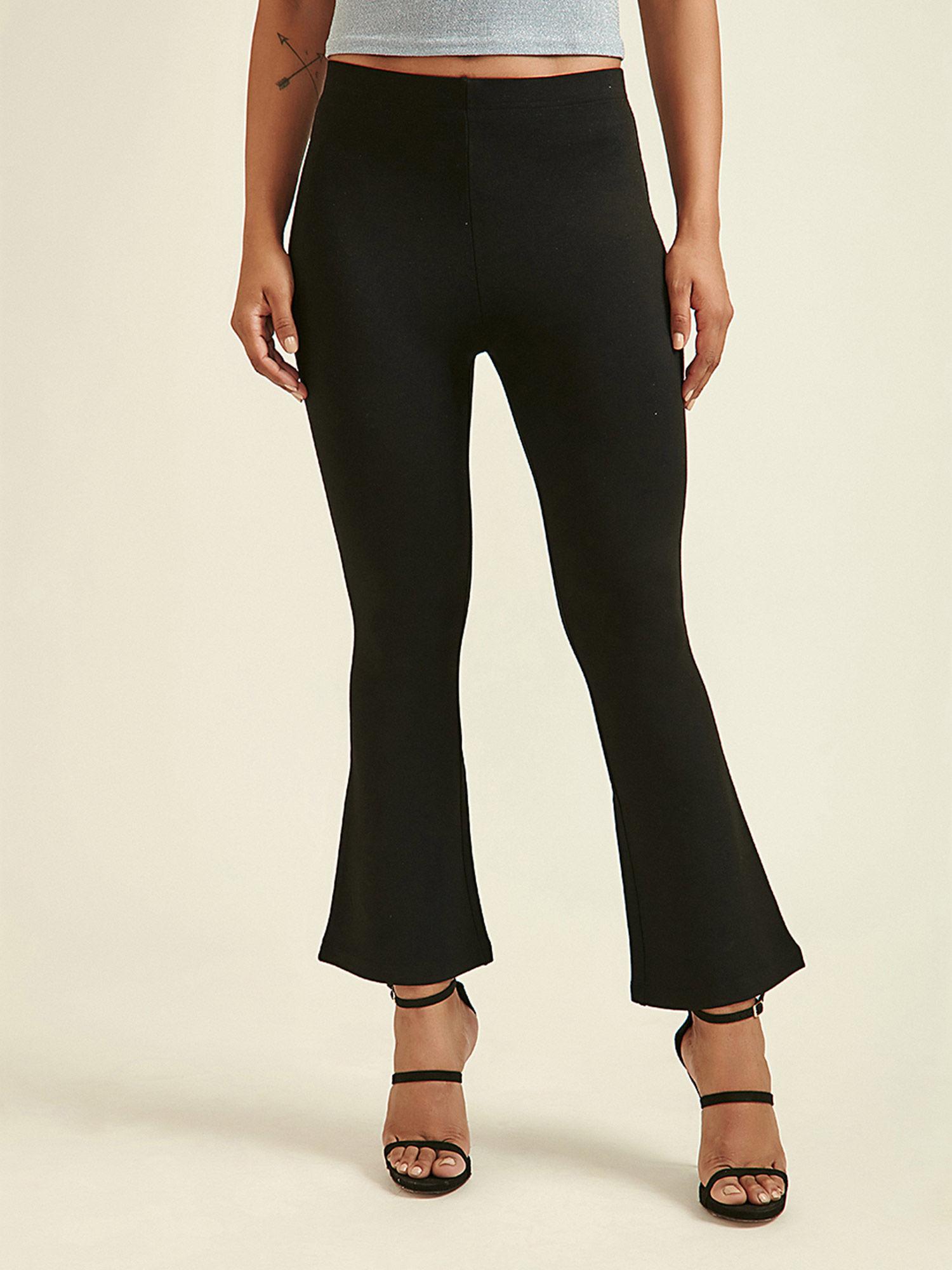 black go wide flared trouser