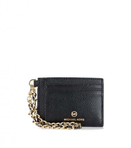 black gold jet set charm card holder