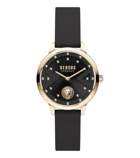 black gold round dial watch