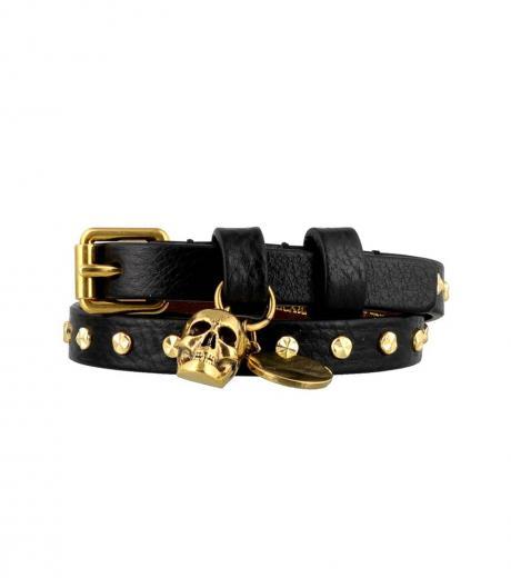 black gold skul charm bracelet