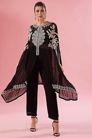 black gold tissue sequins embroidered tunic set