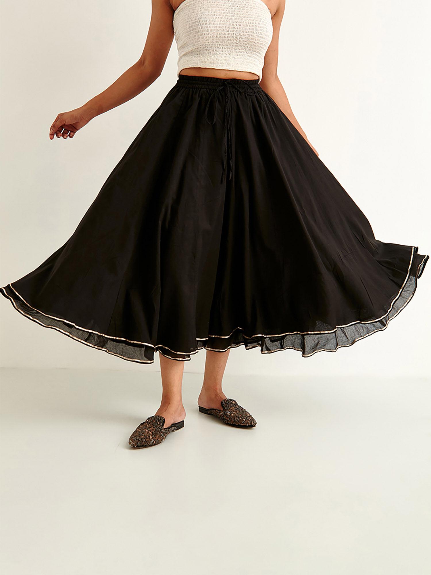 black gota embellished skirt
