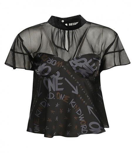 black graffiti print top