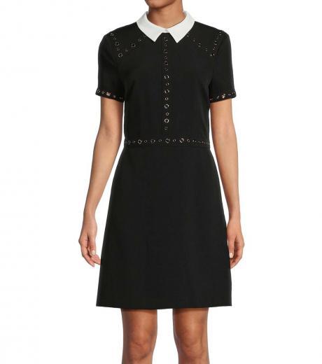 black grommet shirt dress