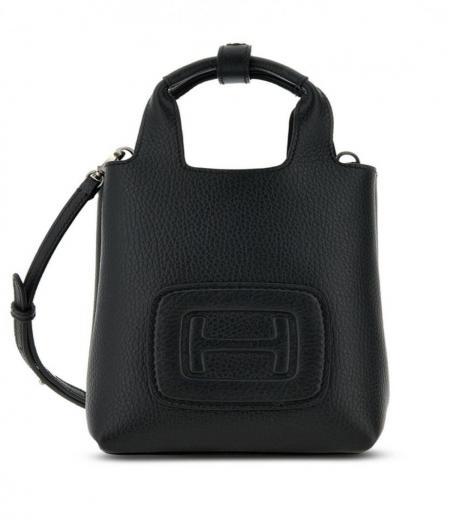 black h-bag mini leather tote bag