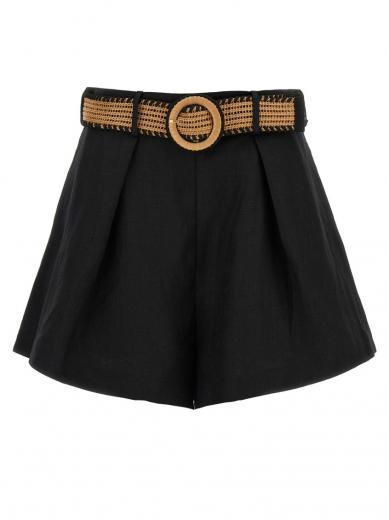 black halliday tuck shorts