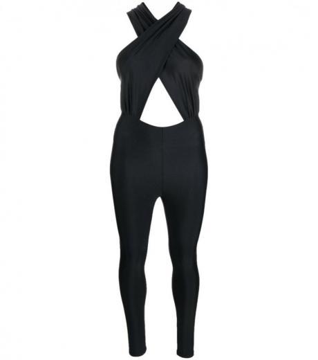 black halter neck jumpsuit