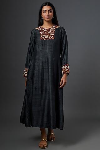 black hand embroidered kali dress