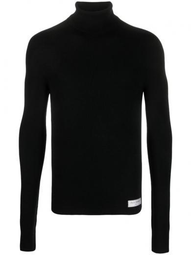 black high-neck sweater