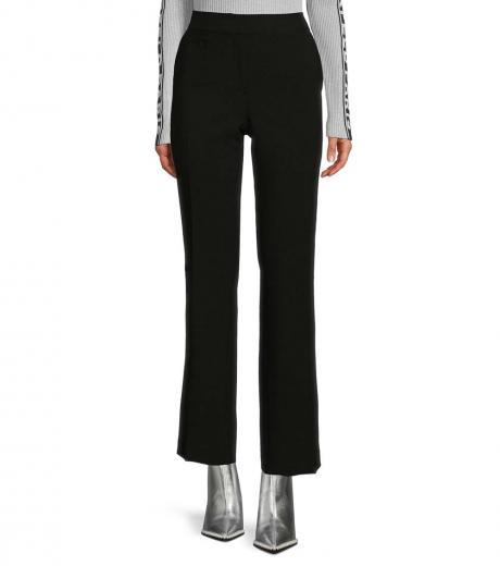 black high rise solid pants