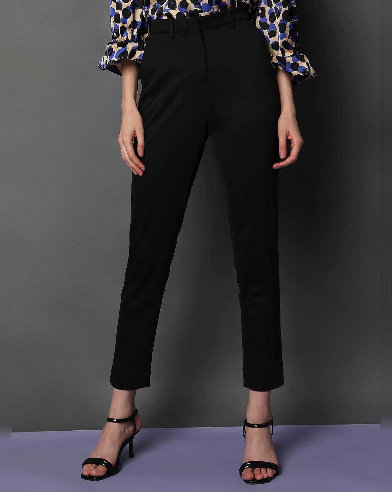 black high rise tailored co-ord set pants