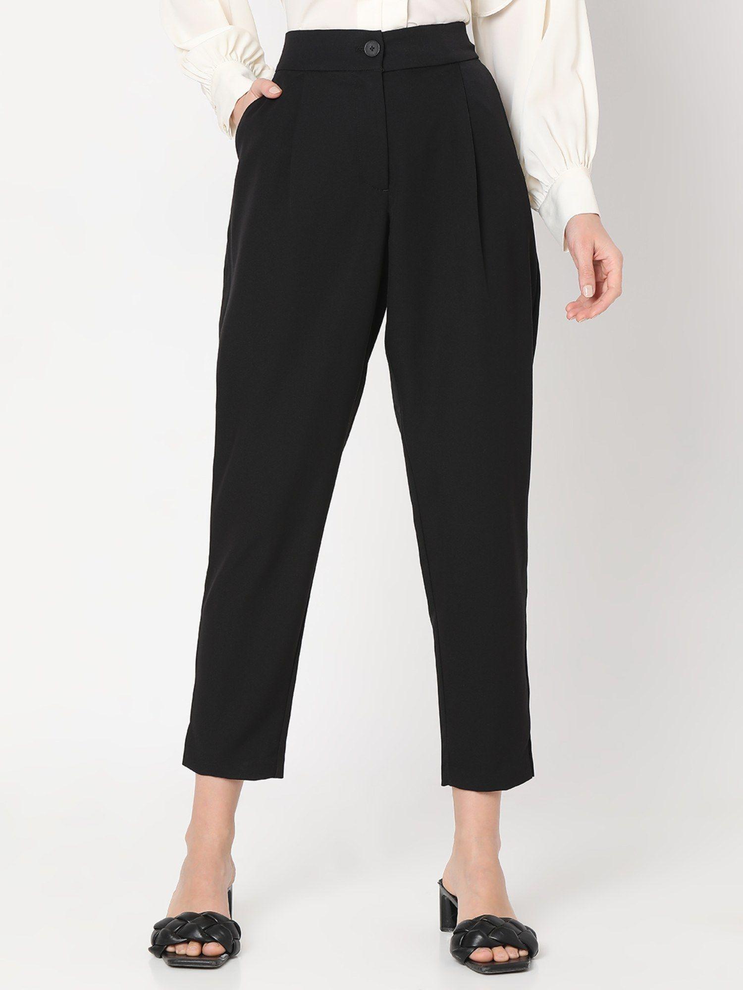 black high rise tailored trouser