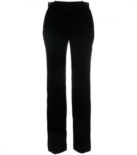 black high waist flared trousers