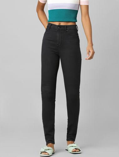 black high waist skinny jeans