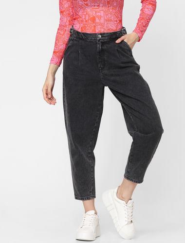 black high waist slouchy jeans