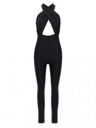 black hola crystal jumpsuit