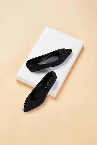 black hotfix casual women flat shoes